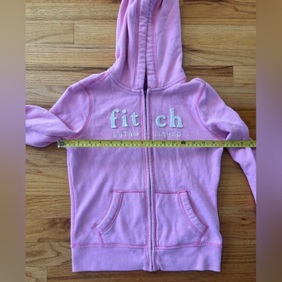 Abercrombie and Fitch pink zip up hoodie with pockets. Kids size XL - Picture 11 of 12